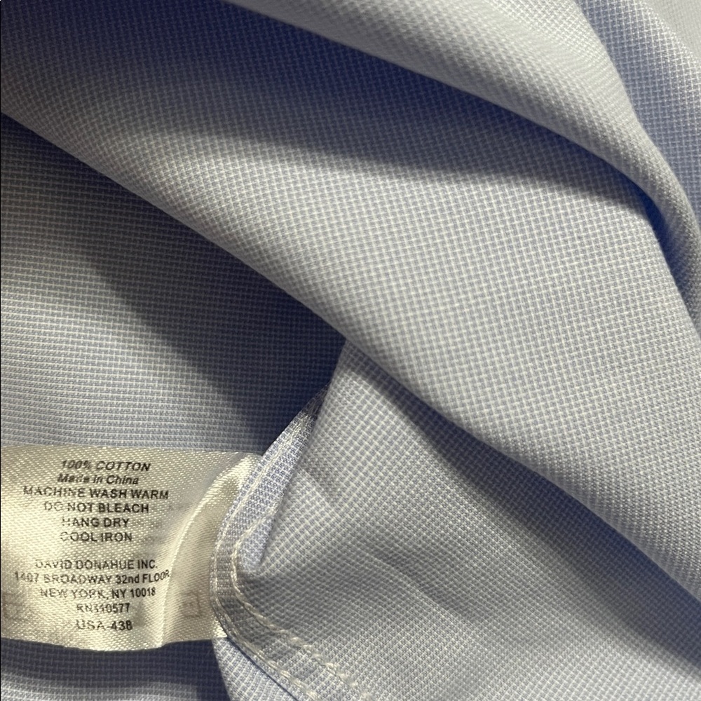 David Donahue Men's Slim Light Blue Shirt - Picture 7 of 12